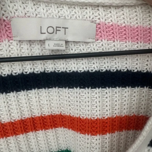 LOFT Stripe Ribbed V-Neck Cardigan
Sweater Large - Picture 5 of 7
